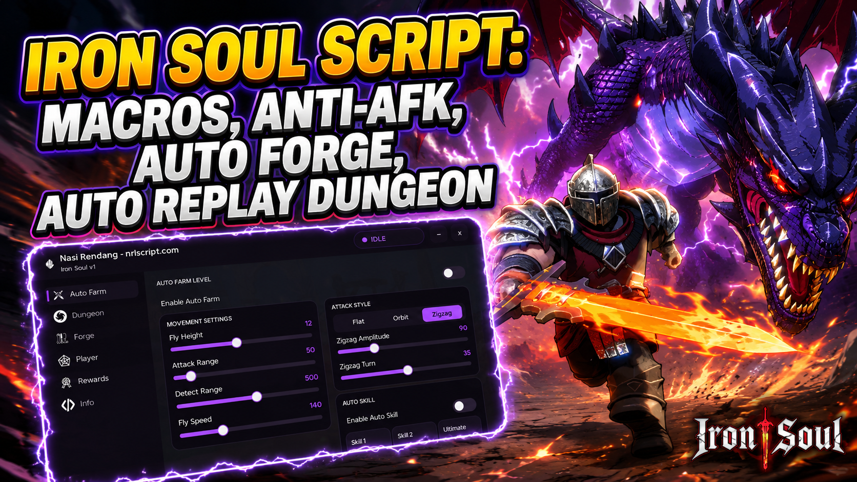 IRON SOUL DUNGEON SCRIPT 2026!! 🚀 AUTO FARM FLY, AUTO REPLAY DUNGEON, AUTO FORGE | FREE NO KEY 🔥